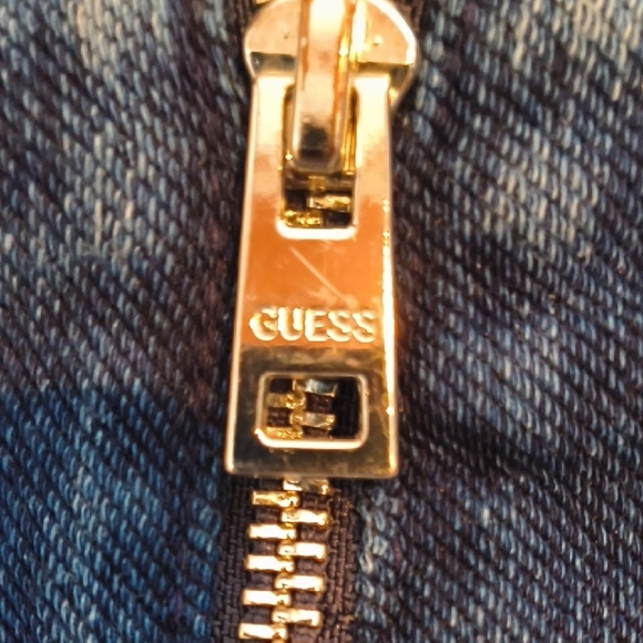 GUESS Denim Long Sleeve Bodycon Dress - Dark Wash - Size Large - Picture 9 of 10